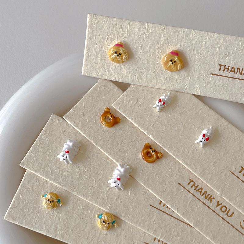 Fashion Brown Hollow Bear Metal Dripping Cartoon Earrings