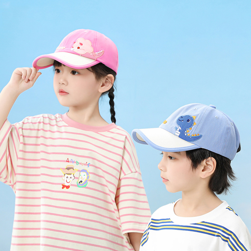 Gorra De Béisbol Para Niños Con Dibujos Animados De Bloques De Color De Algodón