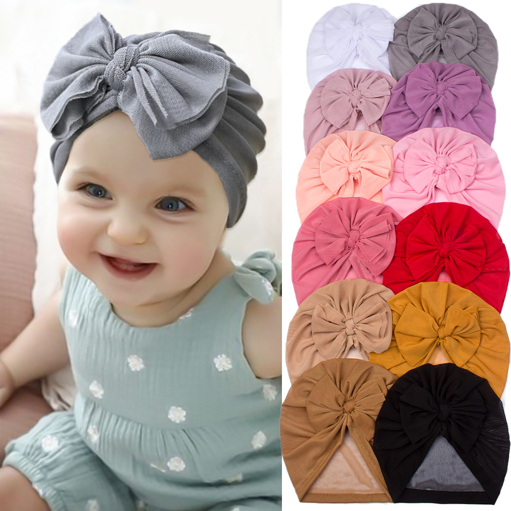 Gorro Infantil Con Lazo De Tela