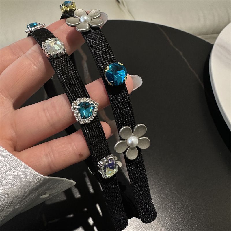 Fashion Small Flower Style Geometric Diamond Flower Headband