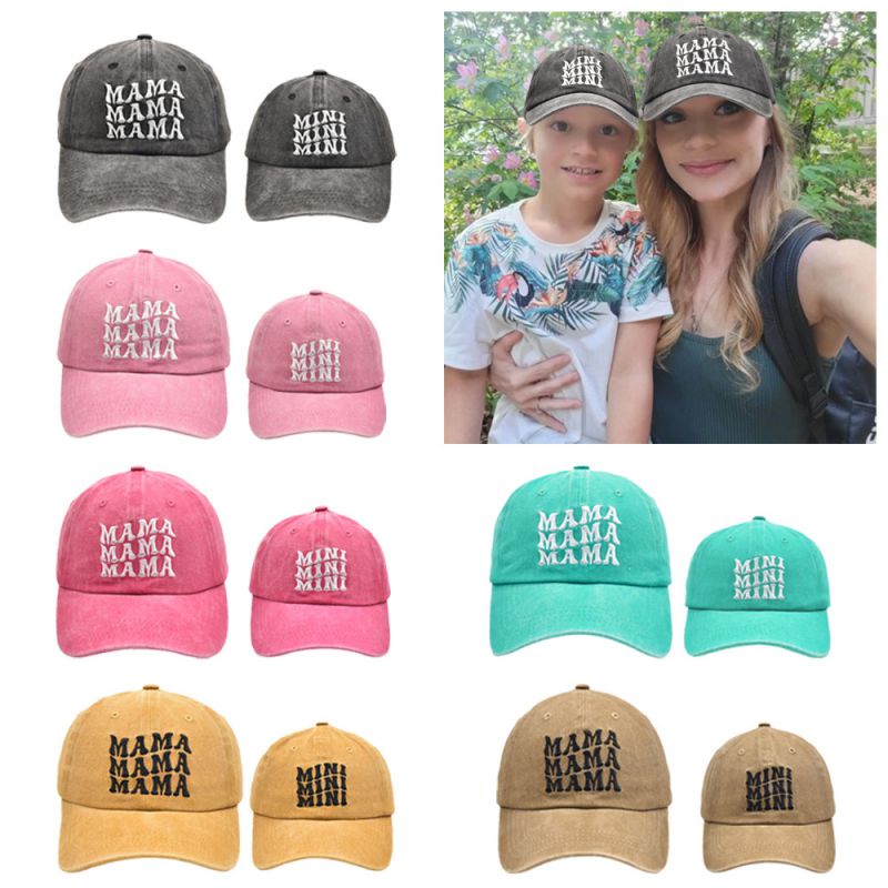 Conjunto De Gorra De Béisbol Para Padres E Hijos Con Bordado De Letras