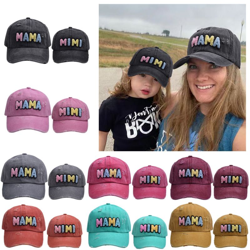 Gorra De Béisbol Para Padres E Hijos Con Bordado De Letras Coloridas