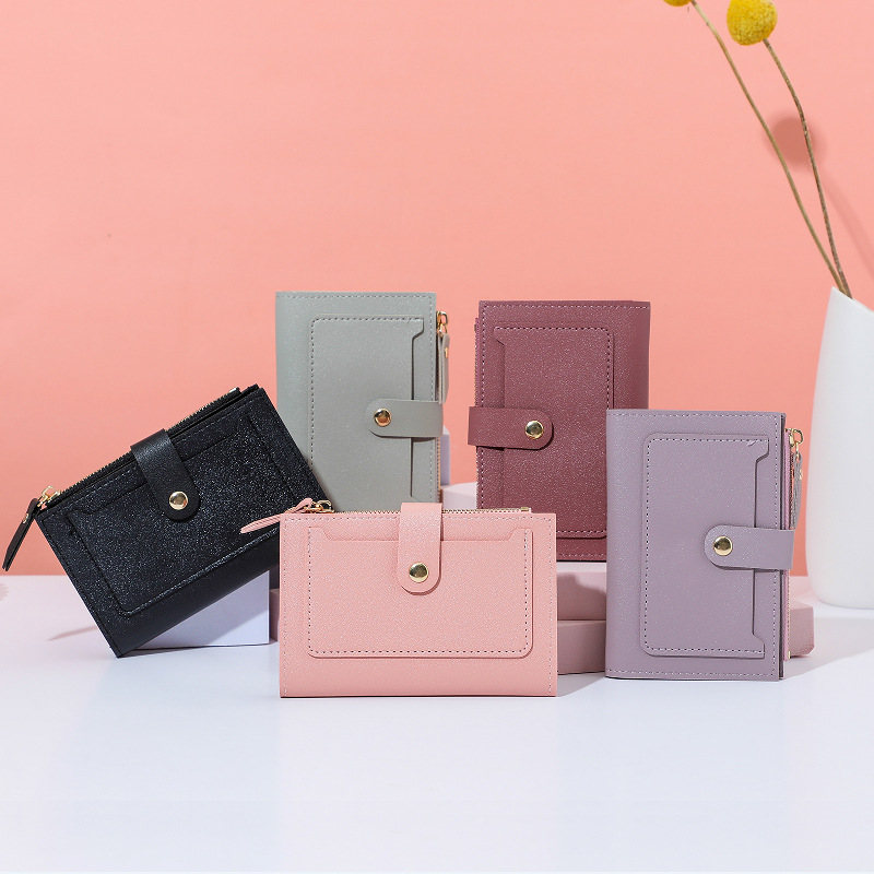 Fashion Black Multifunctional Zipper Coin Purse
