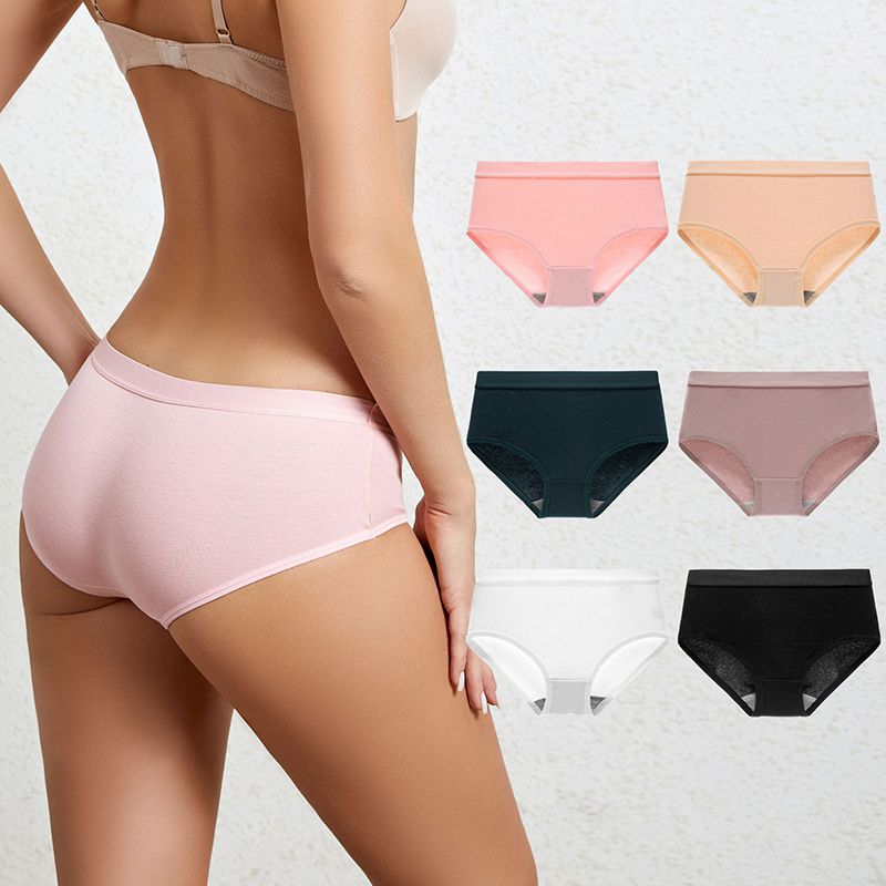 Fashion Black Polyester Mid-rise Seamless Underwear