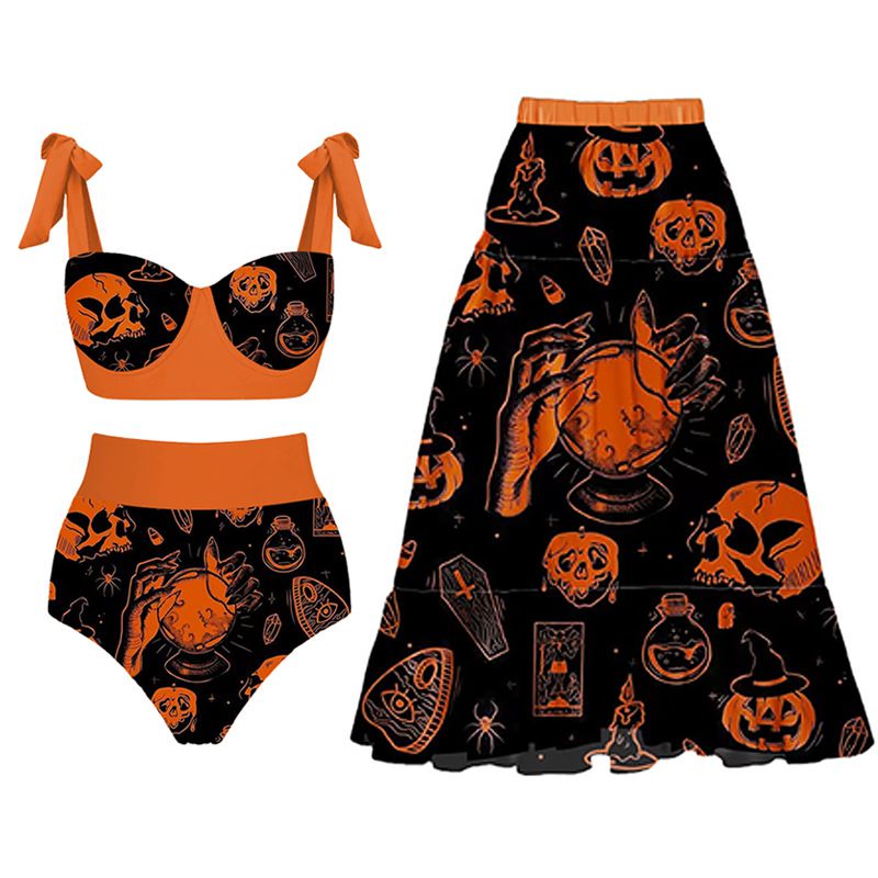 Fashion Little Devil Swimsuit Polyester Printed Swimsuit