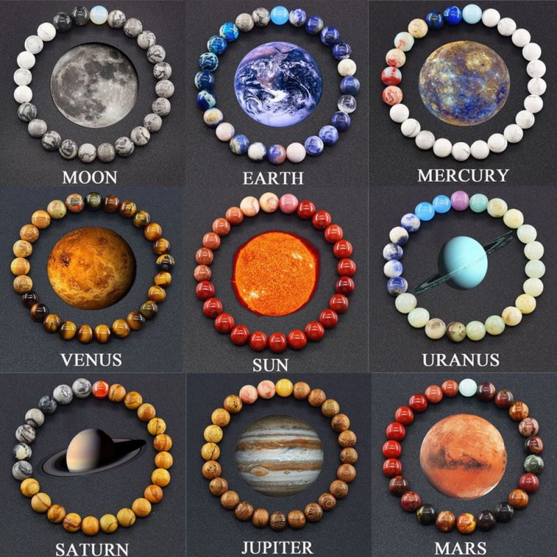 Fashion Uranus Geometric Natural Stone Beaded Men's Bracelet