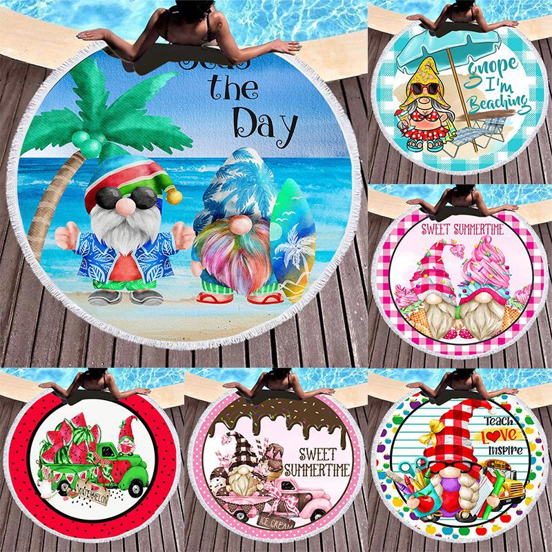 Toalla De Baño Redonda Estampada De Poliéster