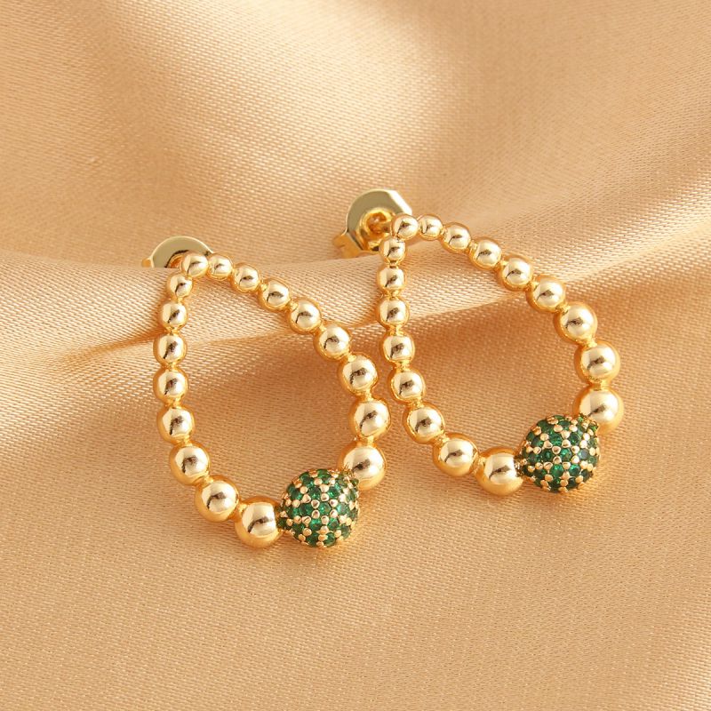 Fashion Champagne Gold Drops Drop-shaped Bead Earrings