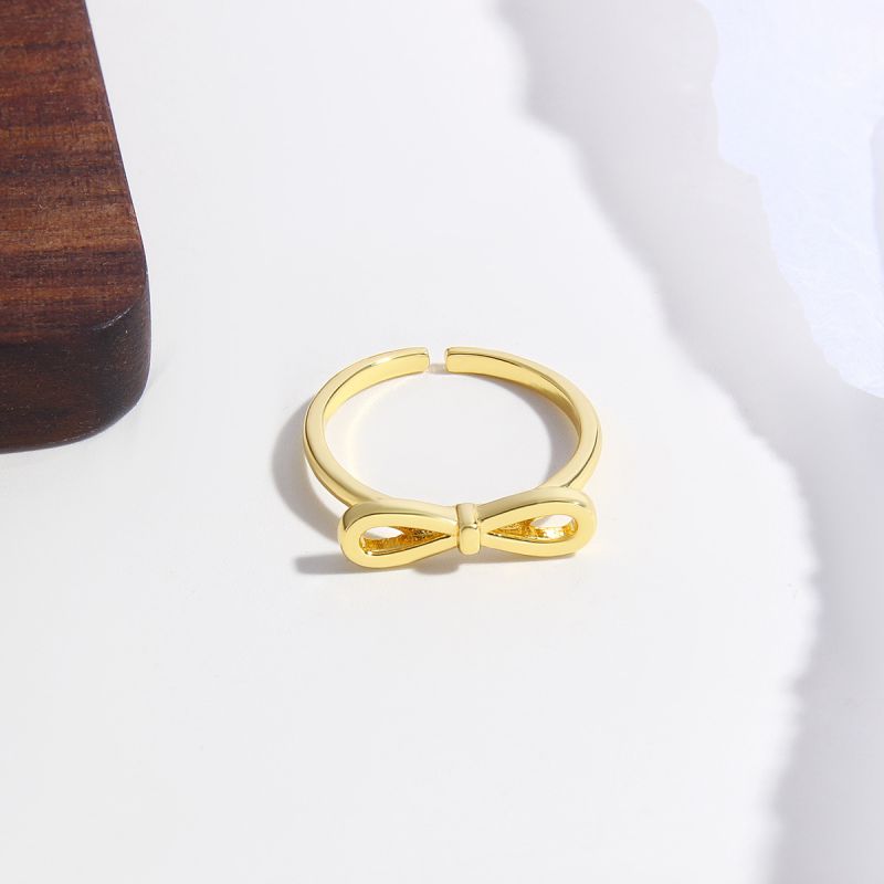 Fashion Gold Copper Bow Open Ring