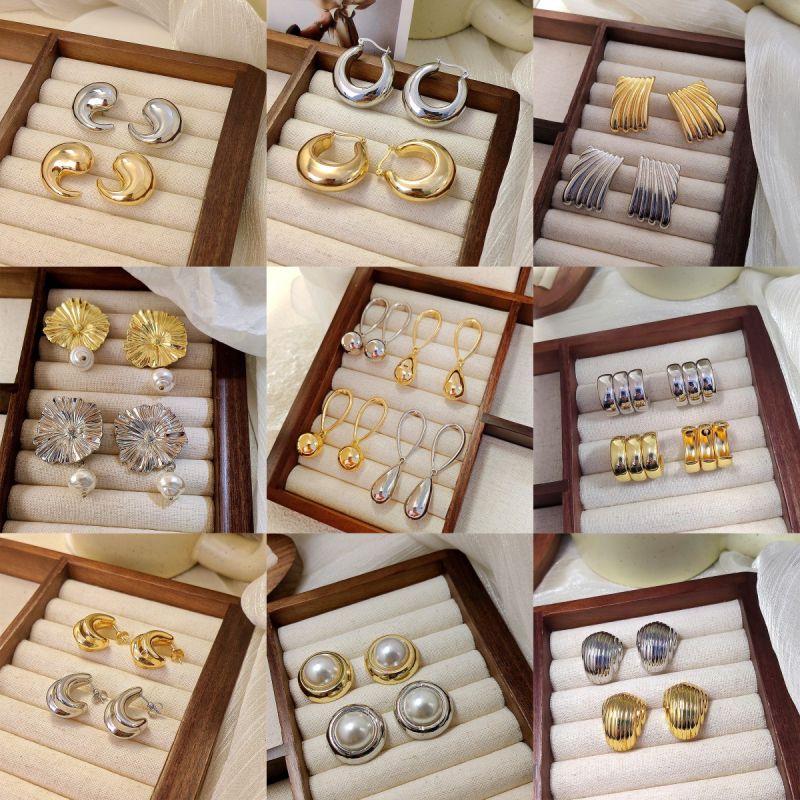 Pendientes De Aleación Con Forma De Gota De Diamantes