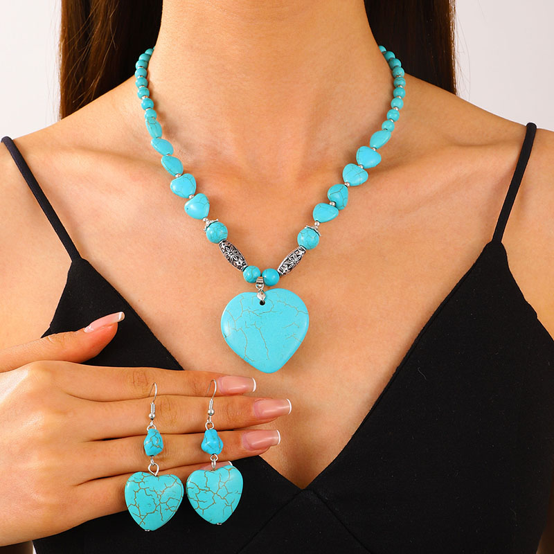 Collar De Amor De Aleación Turquesa
