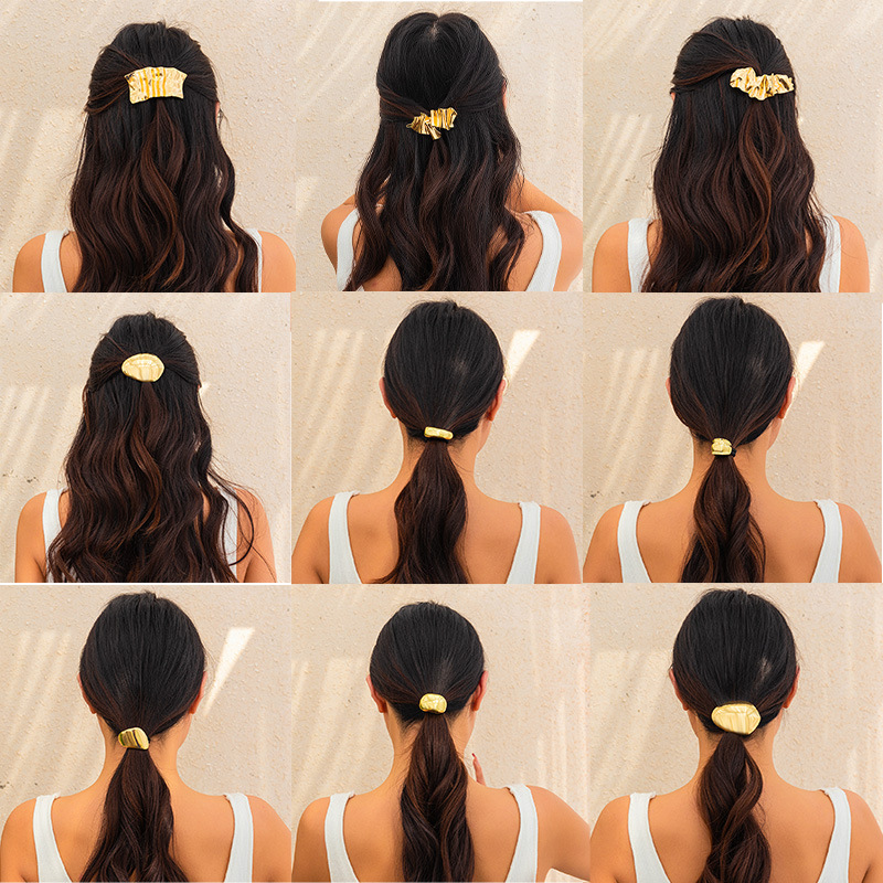 Fashion Golden 8 Alloy Geometric Arc Hairpin