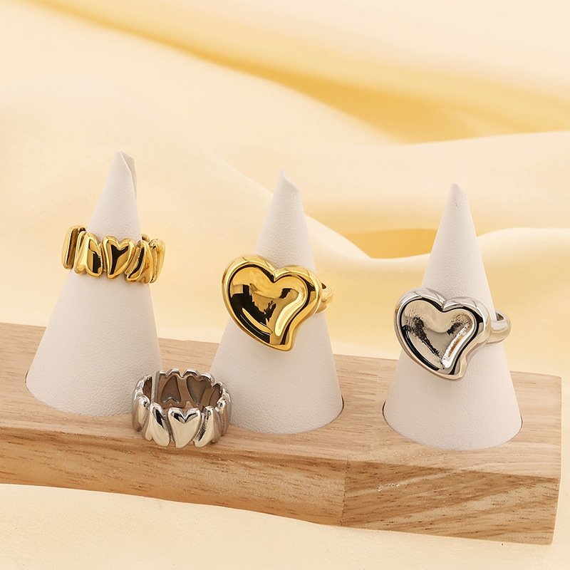 Fashion Gold Stainless Steel Love Ring