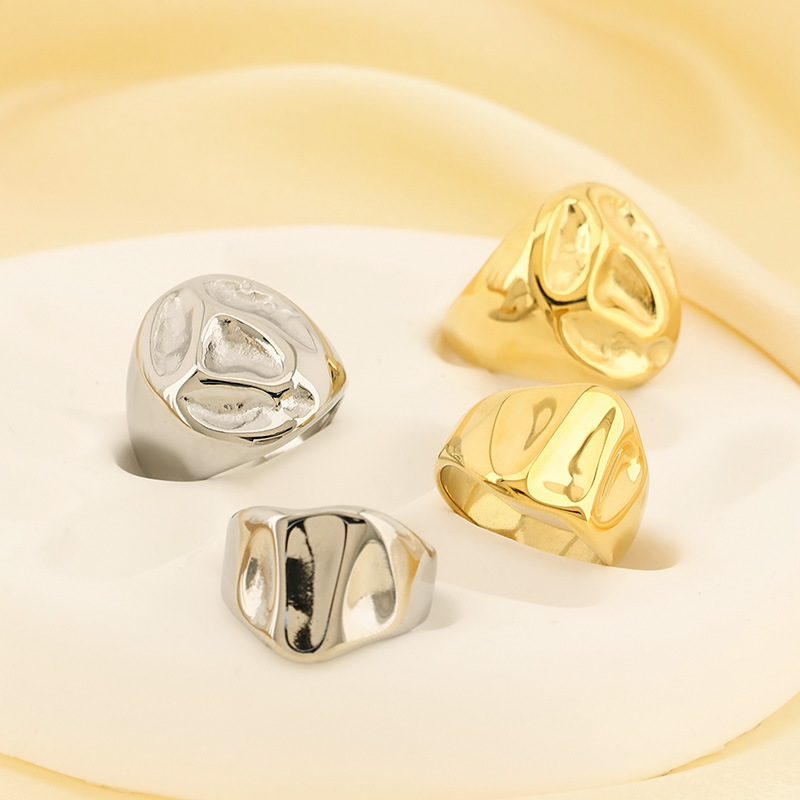 Fashion Gold Metal Geometric Lava Ring