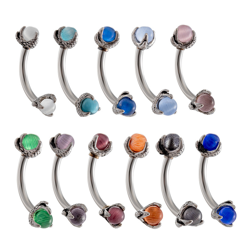 Clavos De Cejas Perforantes Con Varilla Curvada De Ojo De Gato De Acero Inoxidable