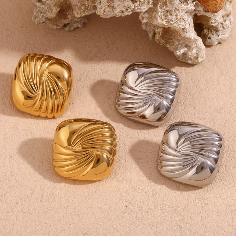 Pendientes Cuadrados De Acero Inoxidable