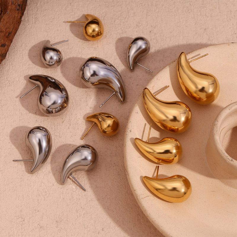 Pendientes De Acero Inoxidable Con Forma De Gota