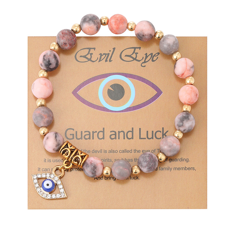 Pulsera De Ojos De Diamantes Con Cuentas Geométricas De Resina