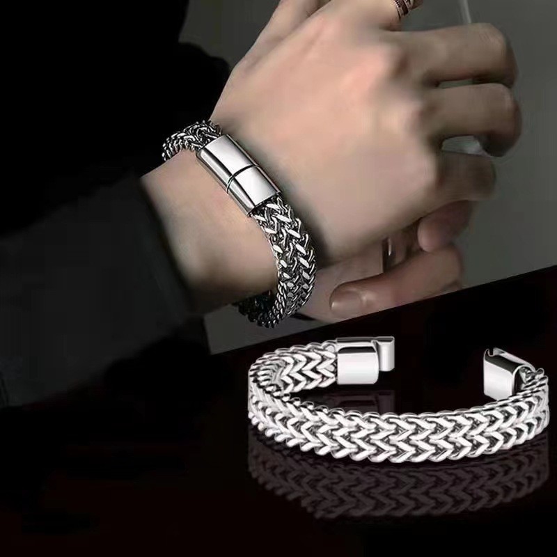 Pulsera De Hombre De Acero Inoxidable Con Escamas De Pescado