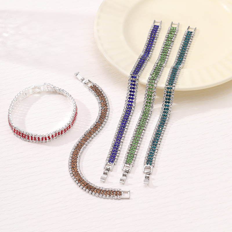 Pulsera Geométrica De Diamantes De Cobre