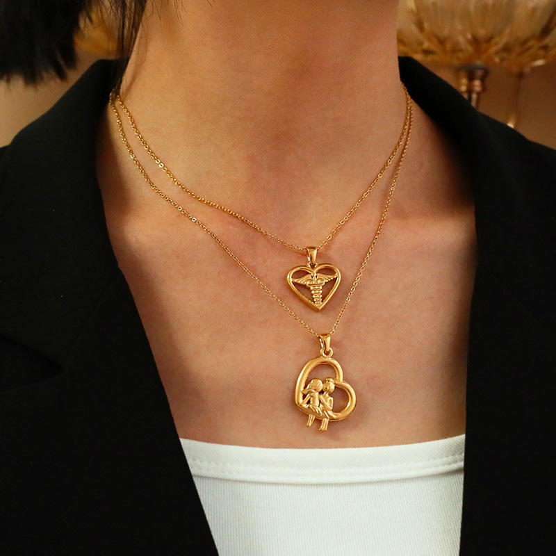Collar Con Colgante De Acero De Titanio Love Boy Girl