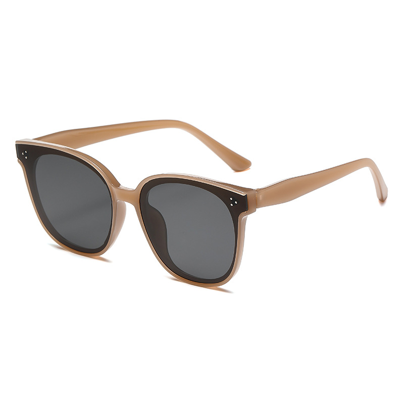 Fashion Black Ac Rice Nail Large Frame Sunglasses