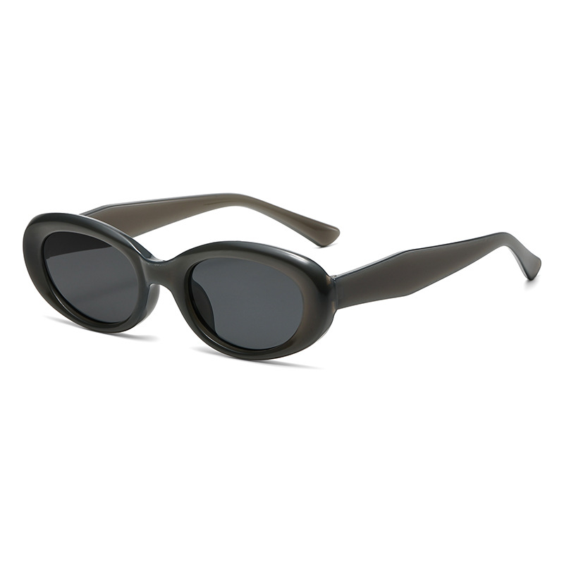 Fashion Black Oval Small Frame Sunglasses