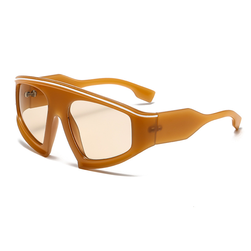 Fashion Black One Piece Large Frame Sunglasses