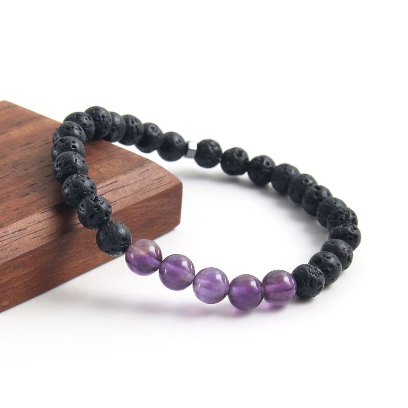 Pulsera Con Cuentas De Volcán De Amatista