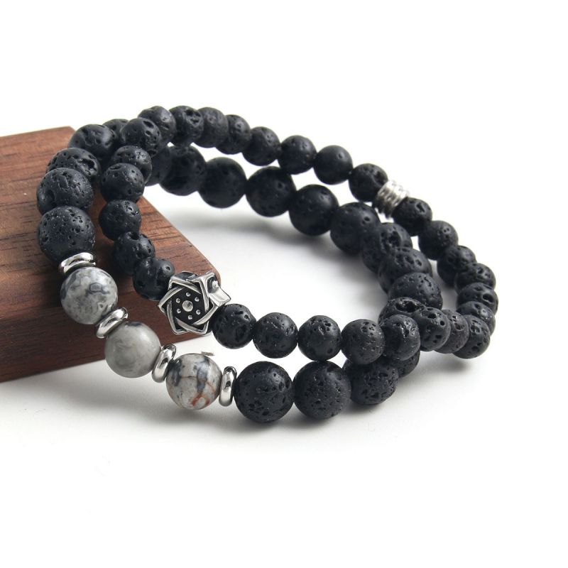 Fashion 1# Volcano Beaded Men's Bracelet