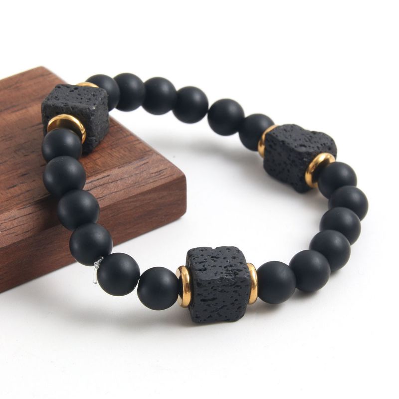 Fashion Amazonite Geometric Turquoise Beaded Men's Bracelet