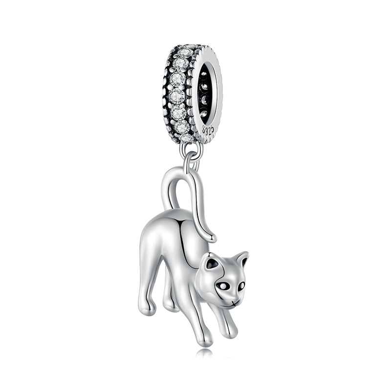 Colgante Gato Plata Y Diamantes