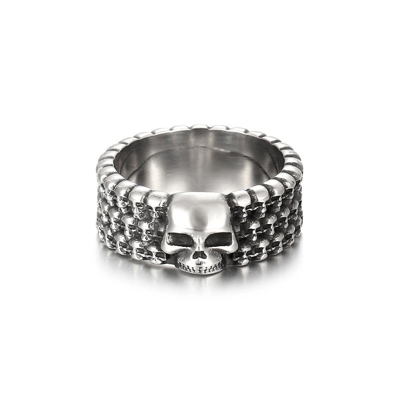 Fashion Silver Men's Stainless Steel Ghost Ring