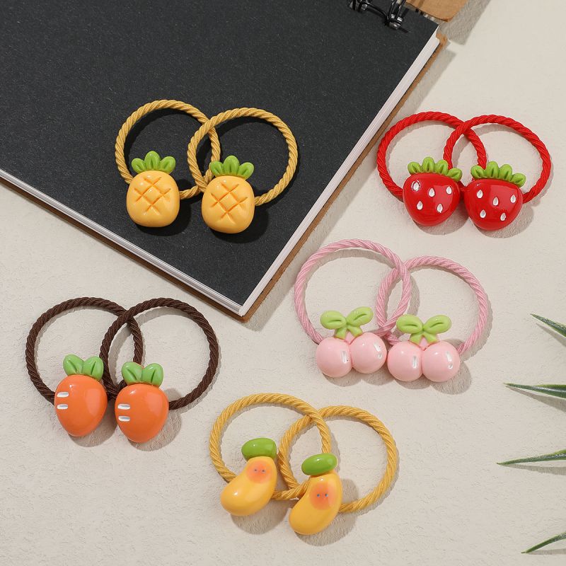 Fashion 5 Pairs Pack Children's Fruit Hair Rope Set