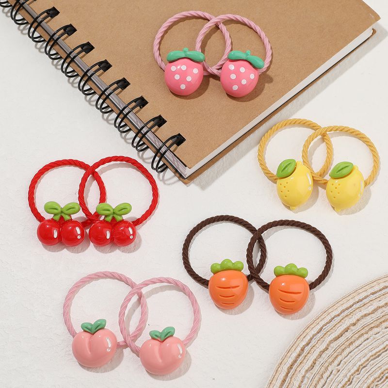 Fashion 5 Pairs Pack Children's Fruit Hair Rope Set
