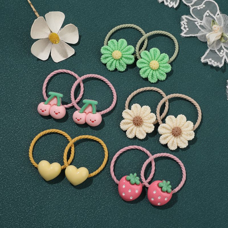 Fashion 5 Pairs Pack Children's Geometric Hair Rope Set