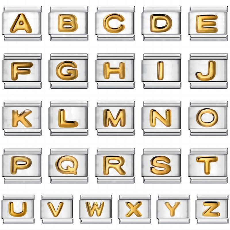 Accesorios Para Módulo De 26 Letras De Acero Titanio Chapado En Oro
