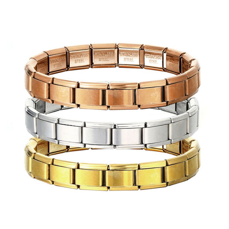 Fashion Steel Color (fine Quality) H002-1 Titanium Steel Square Spliced Module Bracelet