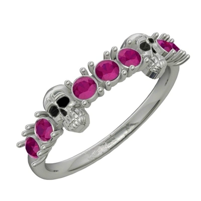 Fashion Skull Alloy Diamond Skull Ring