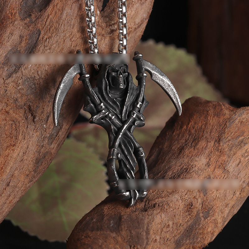 Fashion Death Necklace-steel Color Alloy Geometric Death Necklace