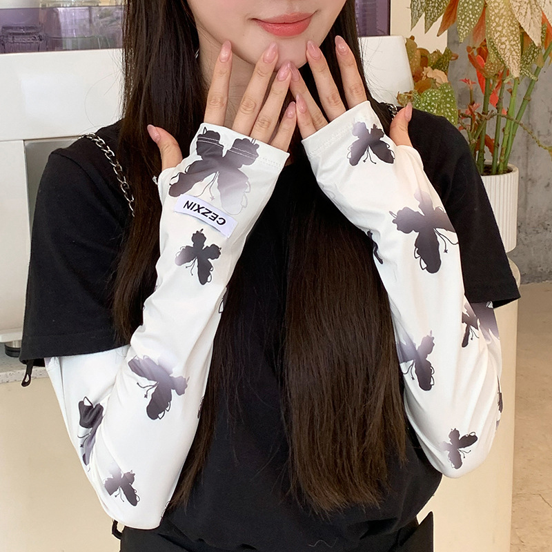 Mangas De Hielo De Protección Solar Con Estampado Degradado