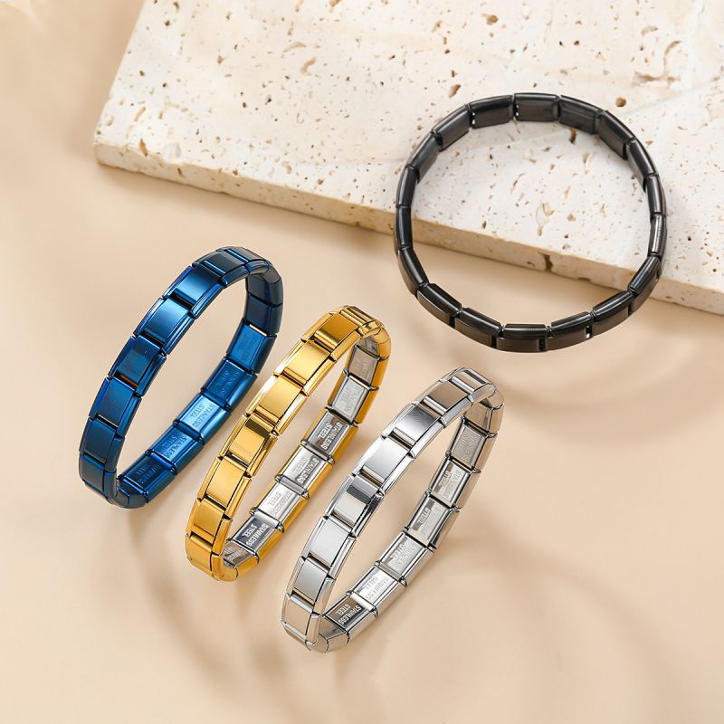 Pulsera Con Correa Elástica Modular De Acero Inoxidable