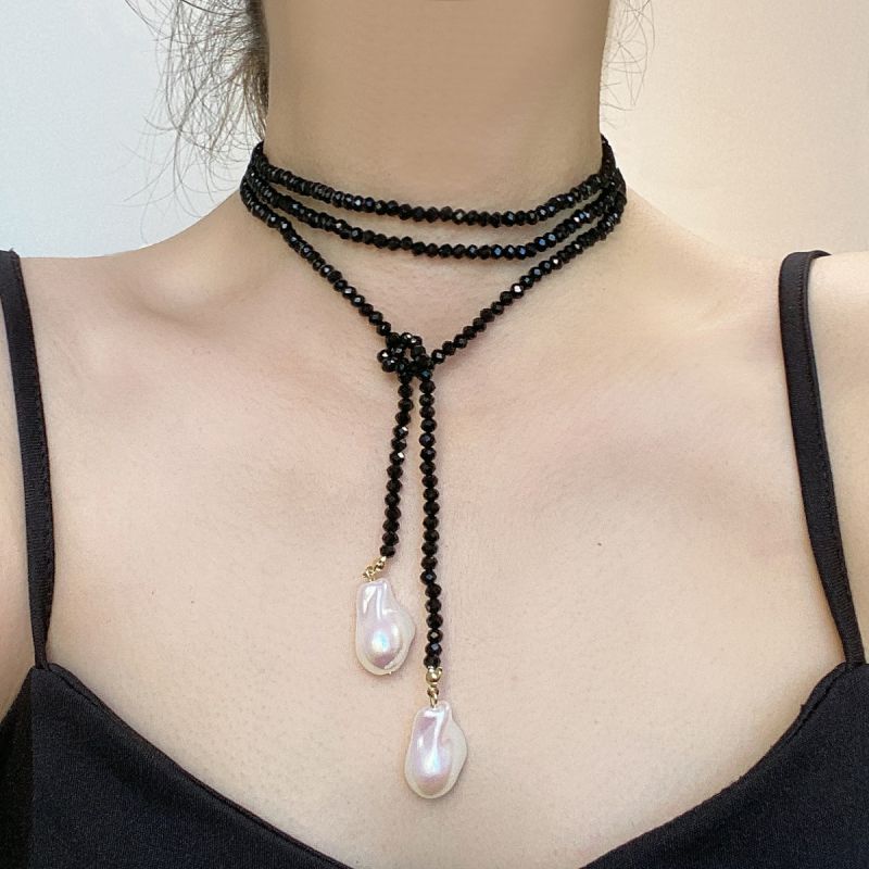 Collar De Perlas Con Forma De Cuentas De Cristal