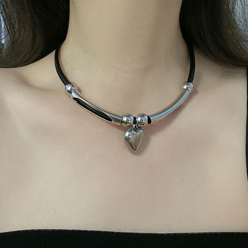 Collar De Amor Geométrico De Aleación.