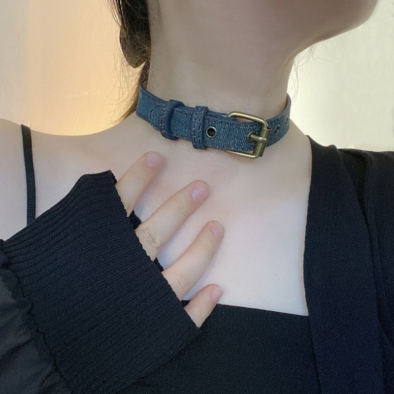 Collar Con Hebilla De Cinturón De Aleación.