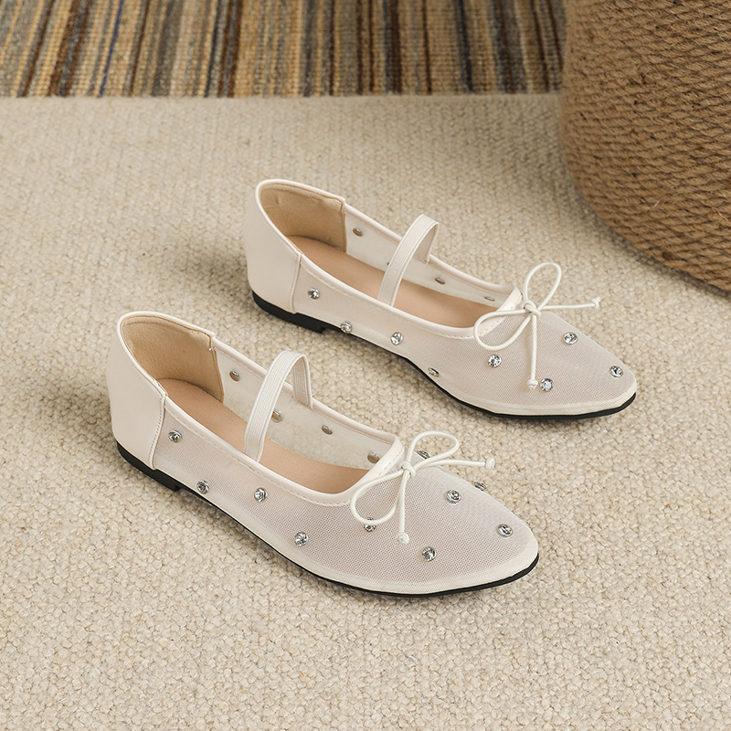 Fashion Black Round Toe Mesh Shoes