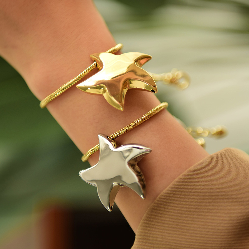 Pulsera Colgante Estrella De Cinco Puntas De Cobre