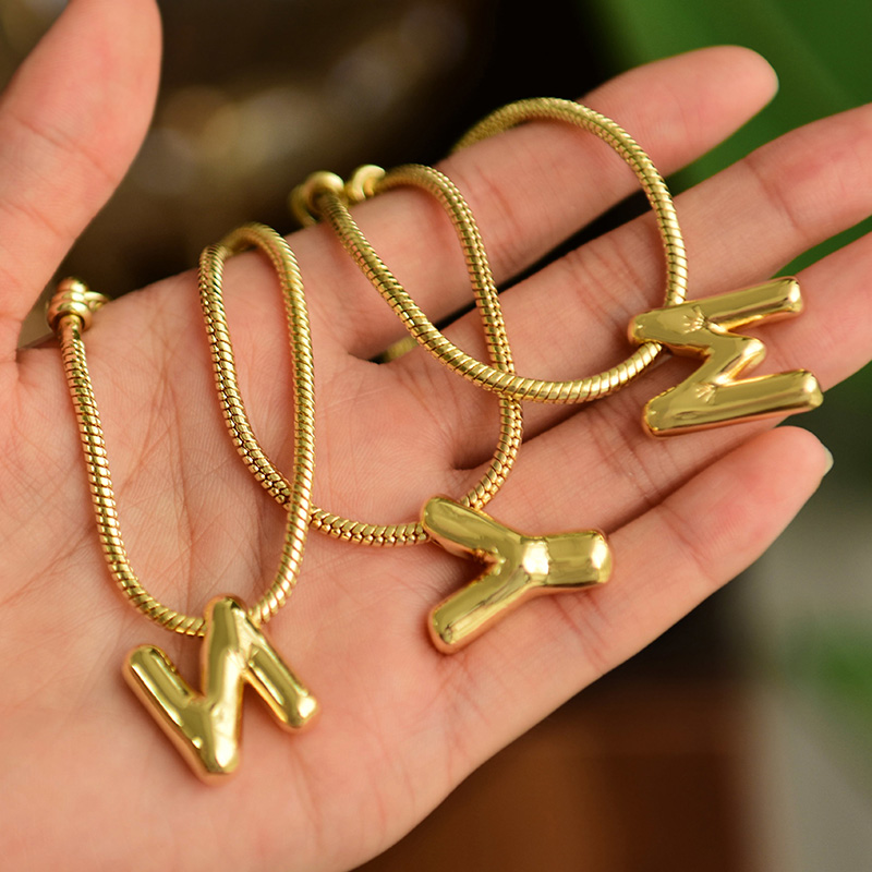 Pulsera Con Colgante De Letra N De Cobre