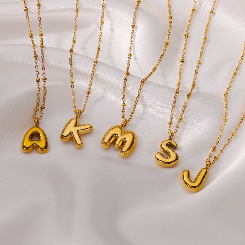 Collar De 26 Letras De Acero Inoxidable