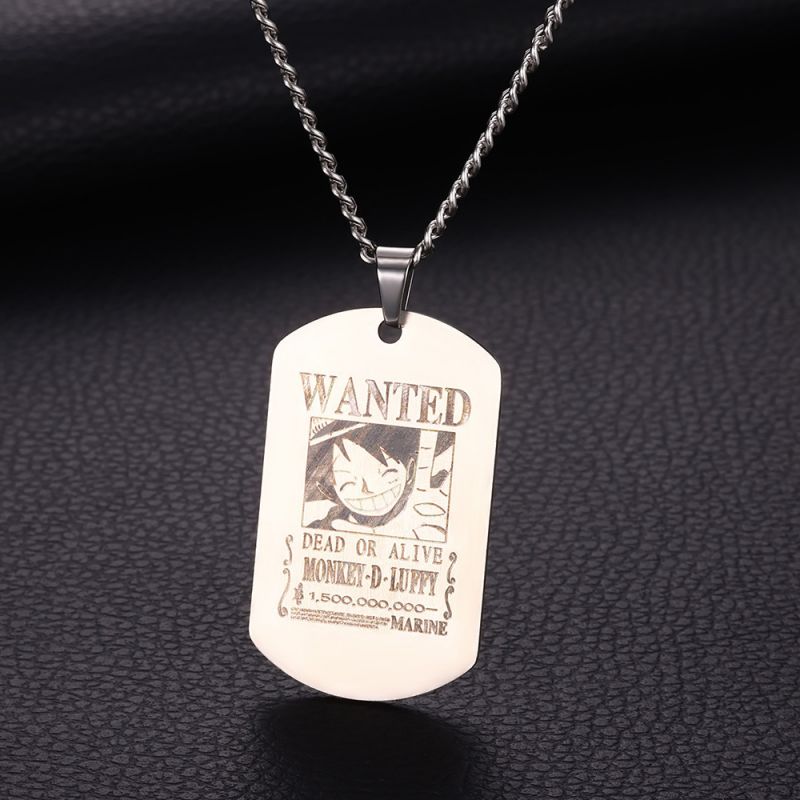 Fashion 1# Stainless Steel Printed Tag Men's Necklace